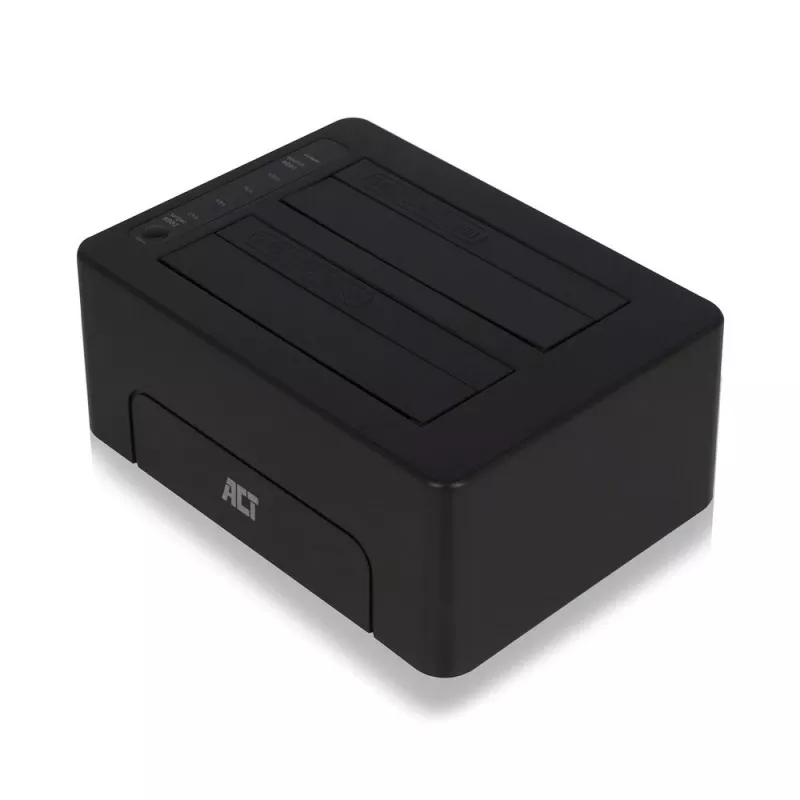ACT AC1504 kaksois-HDD-telakointiasema, USB 3.2 Gen 1, musta