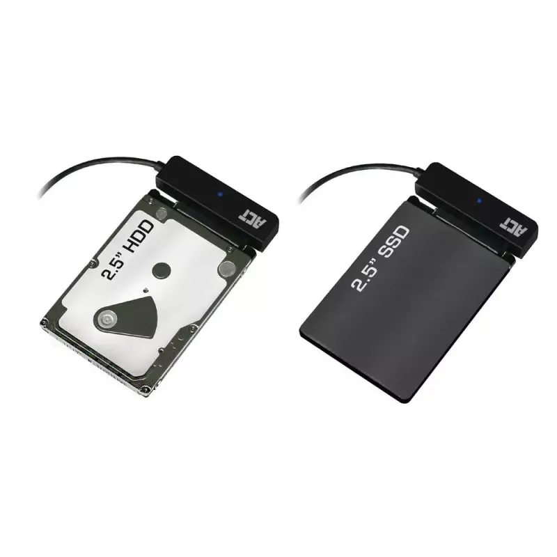 ACT USB-C-sovitinkaapeli 2,5 tuuman SATA-kiintolevylle/SSD:lle AC1525 0,15 m musta