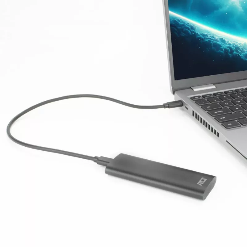 SSD-kotelo ACT AC1615 USB-C M.2 NVMe PCIe 10 Gbit/s musta