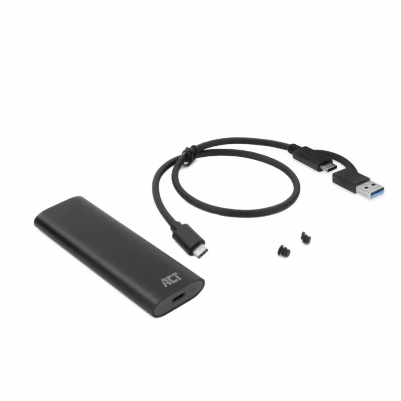 SSD-kotelo ACT AC1615 USB-C M.2 NVMe PCIe 10 Gbit/s musta