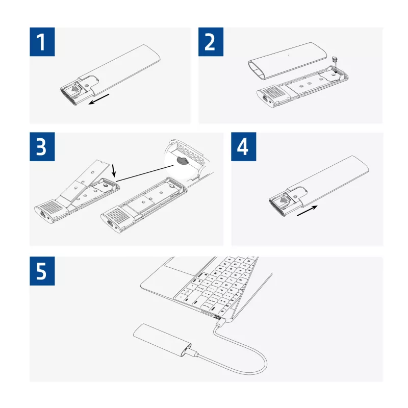SSD-kotelo ACT AC1615 USB-C M.2 NVMe PCIe 10 Gbit/s musta