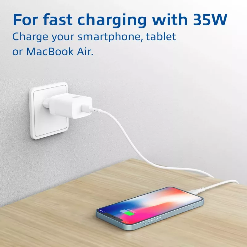 USB-C laturi ACT 35W Power Delivery PPS GaNFast yleismalli