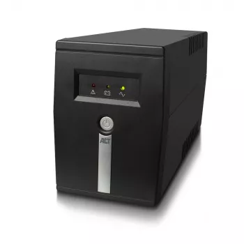 ACT Line Interactive UPS 600 VA – 360 W AVR:llä, Line-Interactive, 0,6 kVA, 360 W, 240 V, ylilataus, syväpurkaus, ylikuormitus, oikosulku, C13-liitäntä, tyyppi F