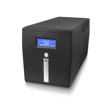 ACT Line Interactive UPS 1000VA - 600W AVR:llä, LCD-näyttö