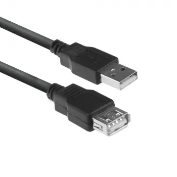 ACT USB 2.0 jatkokaapeli A uros - A naaras 1,8 metriä, vetoketjupussi