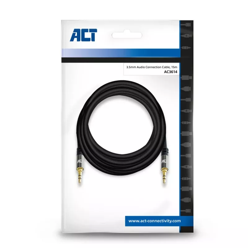ACT 15 metriä laadukas audiokaapeli 3,5 mm kuulokeplugi plugi - plugi