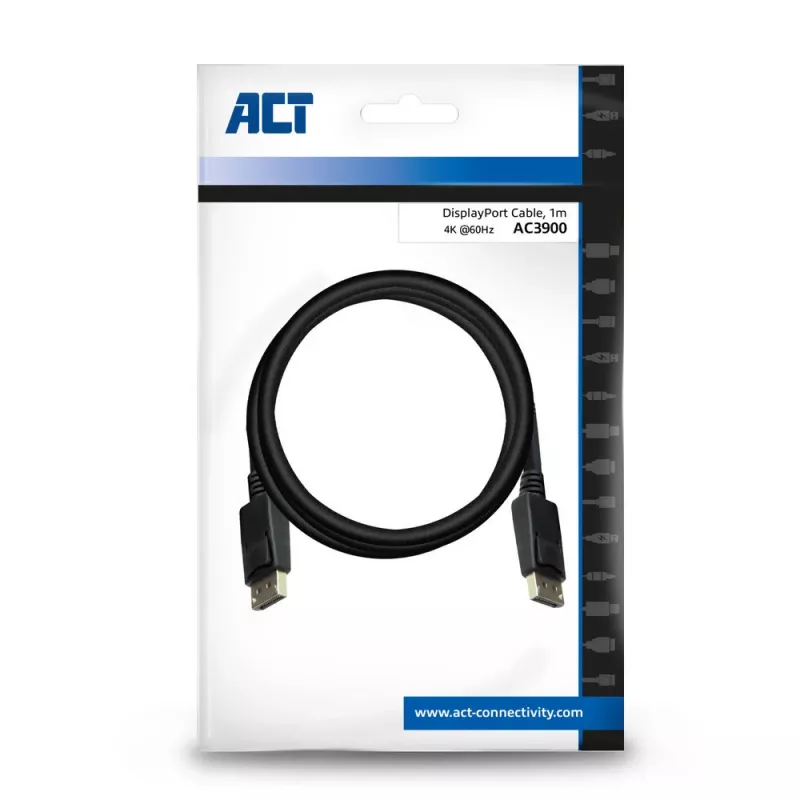 DisplayPort-kaapeli uros – uros ACT 1 metri AC3900