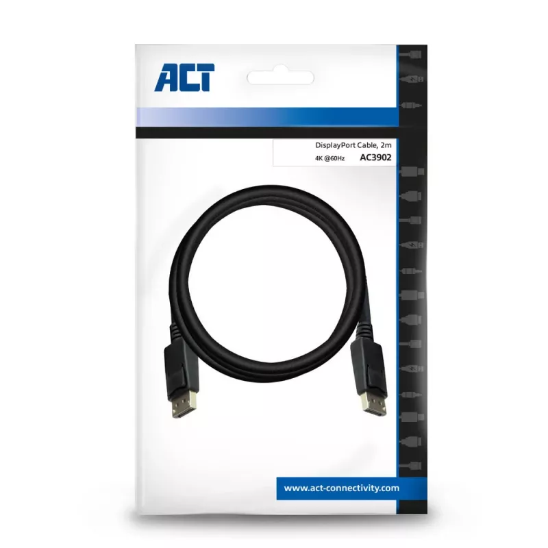 DisplayPort-kaapeli uros - uros ACT AC3902 2 metriä