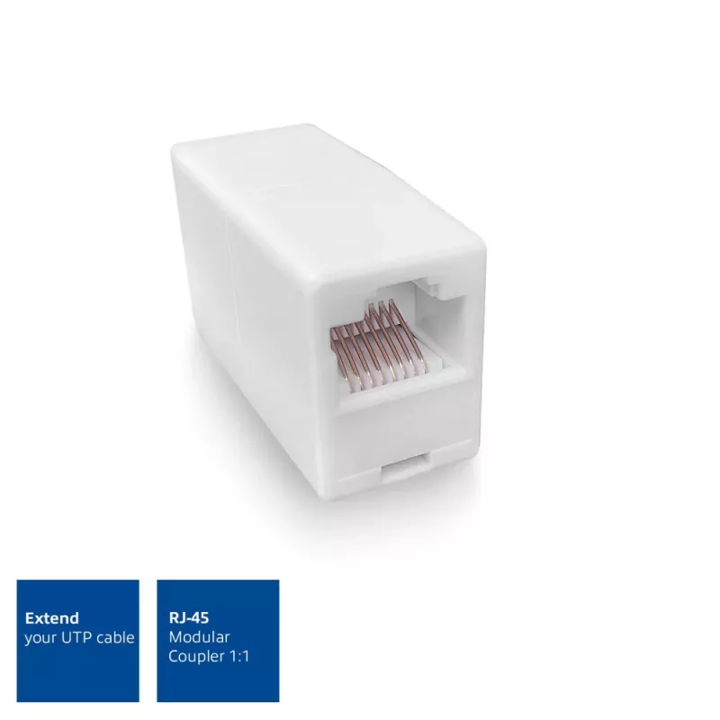 Modulaarinen RJ-45-liitinyhdistin ACT AC4105 valkoinen liitäntä 1 RJ-45 liitäntä 2 RJ-45