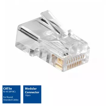 ACT modulaarinen CAT5E RJ-45 -liitin ACT AC4110 uros hopea läpinäkyvä 10 kpl