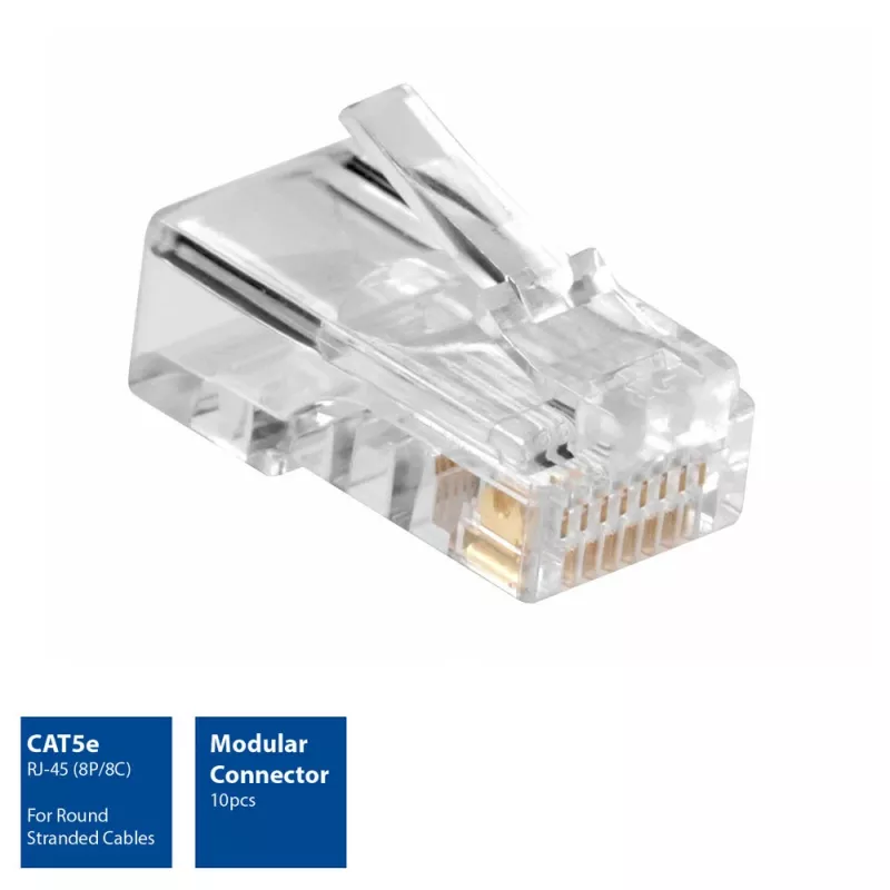 ACT modulaarinen CAT5E RJ-45 -liitin ACT AC4110 uros hopea läpinäkyvä 10 kpl