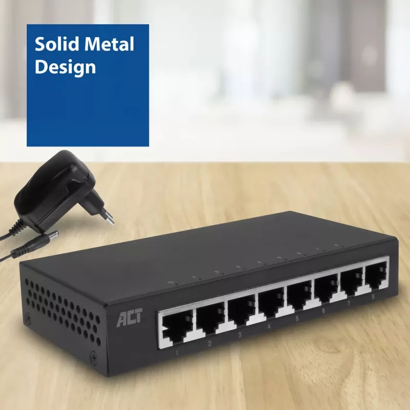 Hallitsematon kytkin ACT AC4418 8 porttia Gigabit Ethernet 10/100/1000