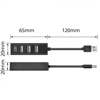 USB-keskitin ACT AC6205 2.0 480 Mbit/s musta 0,12 m