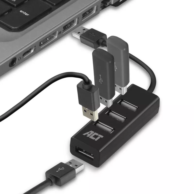 USB-keskitin ACT AC6205 2.0 480 Mbit/s musta 0,12 m