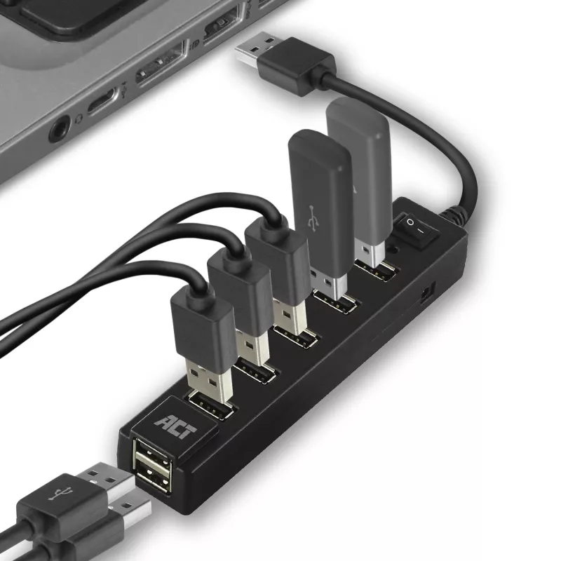 USB-keskitin ACT AC6215 480 Mbit/s musta