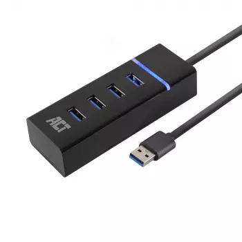 ACT AC6300 USB 3.2 Gen 1 -keskitin Type-A 5000 Mbit/s musta