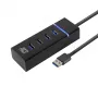 ACT AC6300 USB 3.2 Gen 1 -keskitin Type-A 5000 Mbit/s musta
