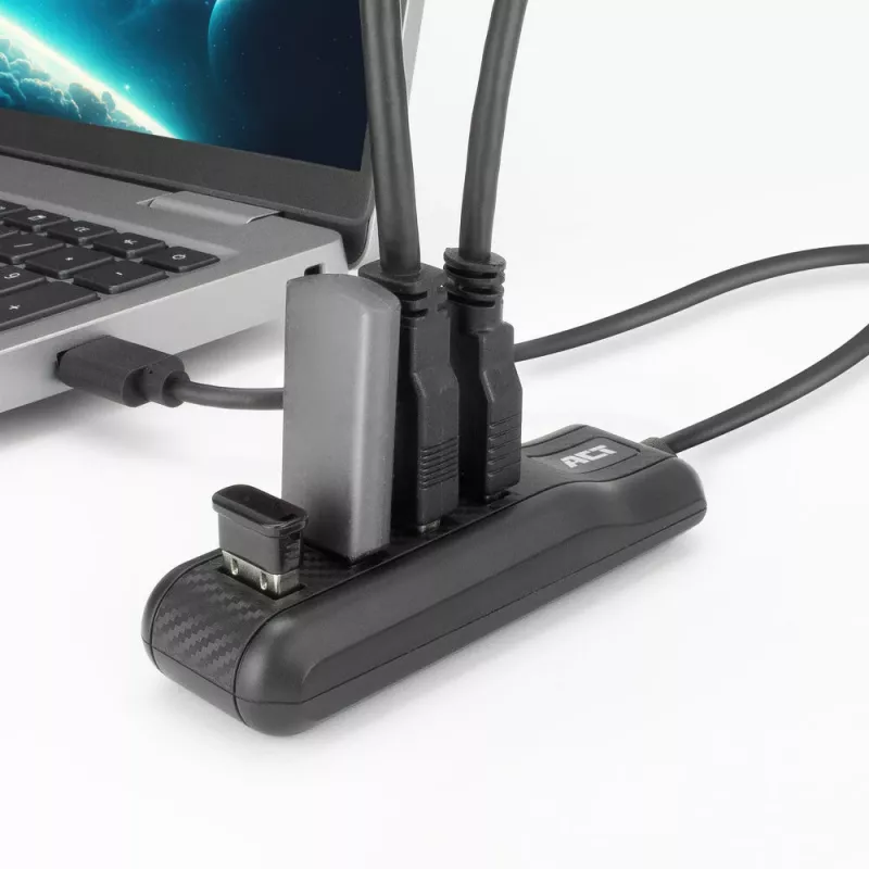 ACT AC6320 USB-keskitin USB 3.2 Gen 1 (3.1 Gen 1) Type-A 5000 Mbit/s musta