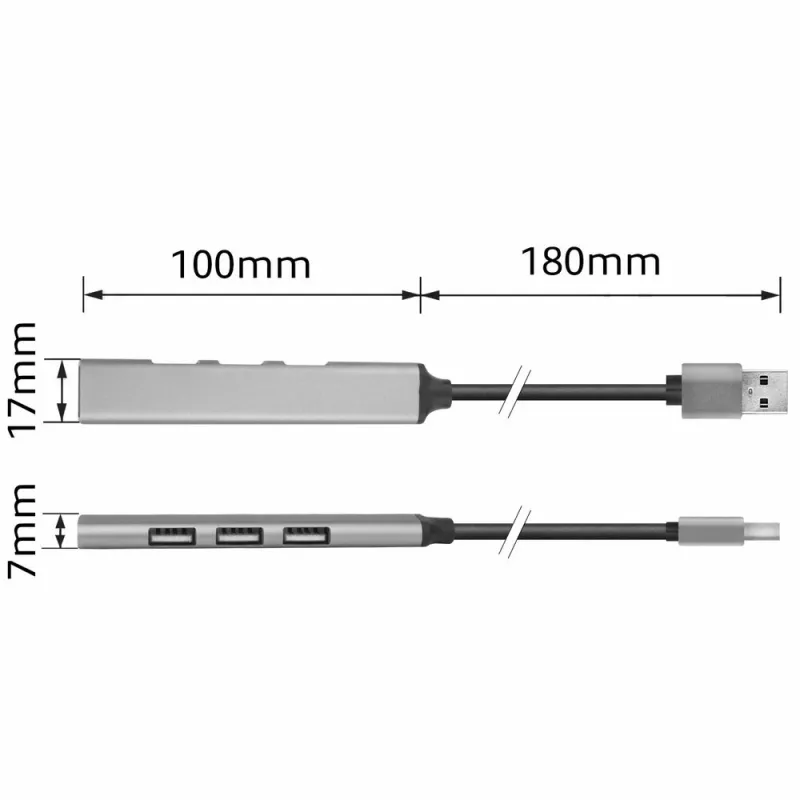 ACT AC6325 USB 3.2 Gen 1 Type-A -keskitin 5000 Mbit/s harmaa