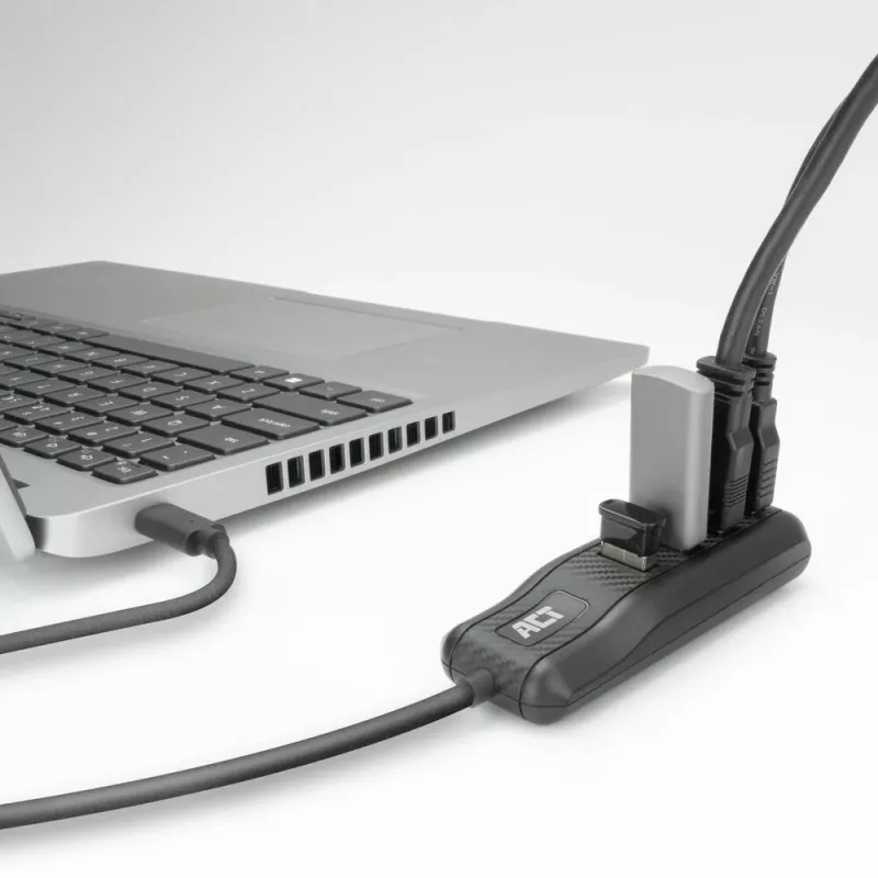 ACT AC6420 USB-keskitin USB 3.2 Gen 1 (3.1 Gen 1) Type-C 5000 Mbit/s musta