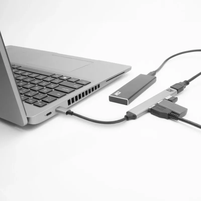 USB-keskitin ACT AC6425 Type-C 5000 Mbit/s alumiini harmaa