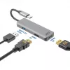 ACT USB-C 4K -multiport-sovitin 2 HDMI-näytölle, USB-A-dataliitäntä