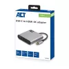 ACT USB-C-multiport-sovitin 1 HDMI-näytölle, 1x USB-A, PD-läpivienti