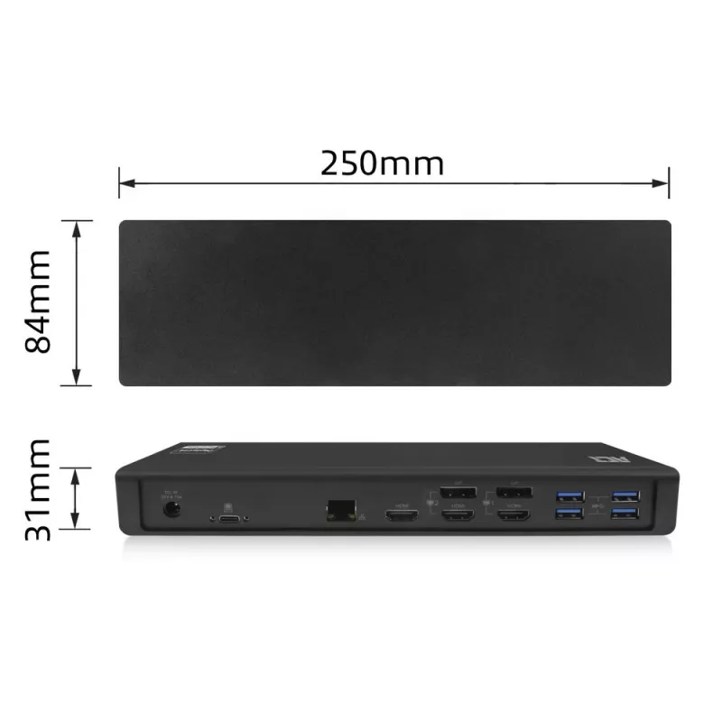 ACT USB-C-telakointiasema 4K, 2 tai 3 HDMI/DisplayPort-näytölle, DisplayLink