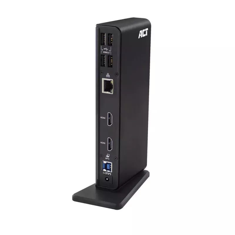 ACT universaali USB-C- tai USB-A-telakointiasema, 2 HDMI-näytölle, DisplayLink