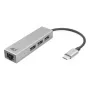 USB-C-keskitin ACT AC7055 3x USB-A Gigabit Ethernet