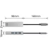 USB-C-keskitin ACT AC7055 3x USB-A Gigabit Ethernet