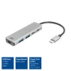 ACT AC7072 USB 3.2 Gen 1 Type-C -keskitin 5000 Mbit/s musta harmaa