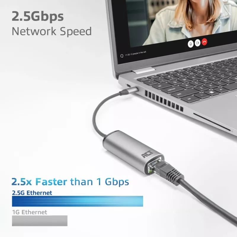 USB-keskitin ACT AC7081 Type-C 2500 Mbit/s alumiini