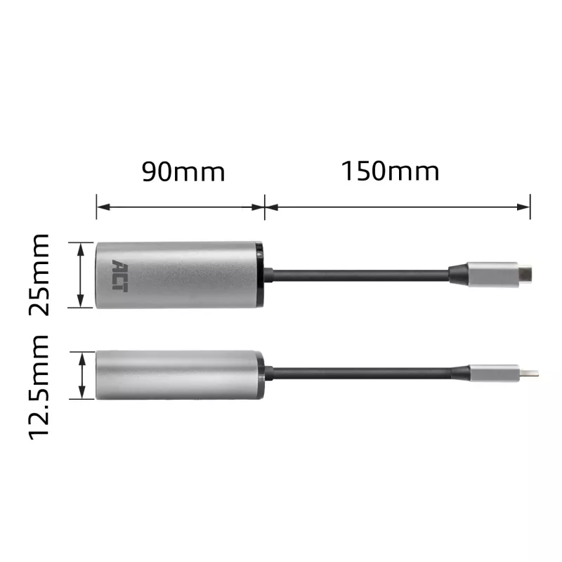 USB-keskitin ACT AC7081 Type-C 2500 Mbit/s alumiini