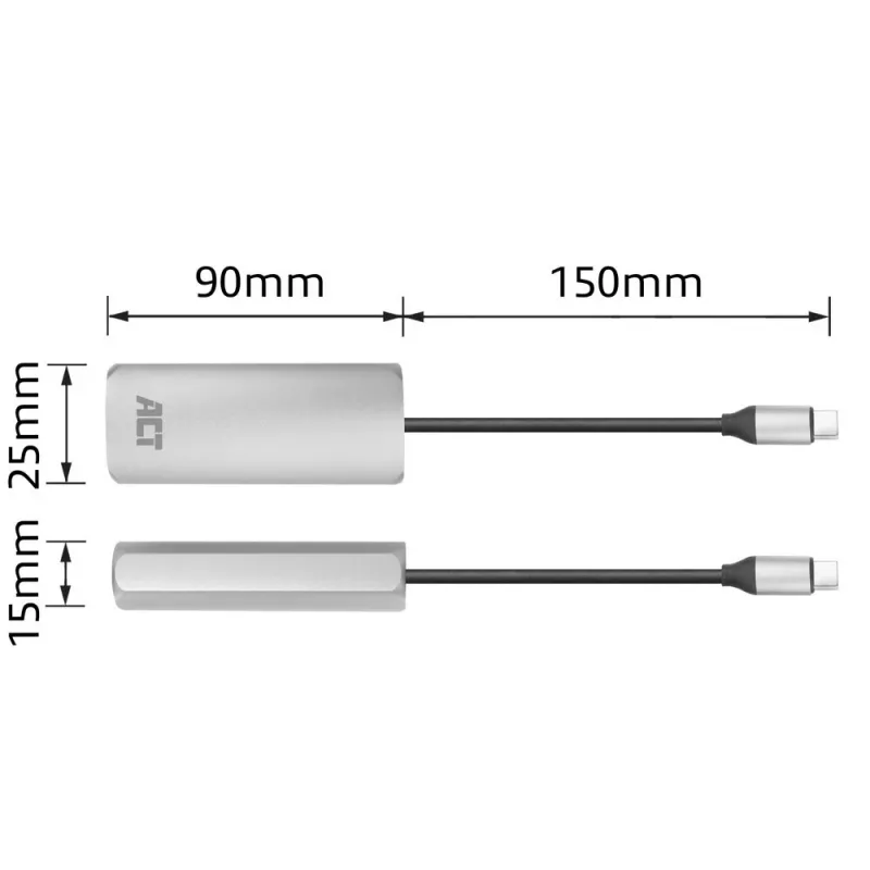 Verkkokortti ACT AC7335 Ethernet 1000 Mbit/s USB Type-C