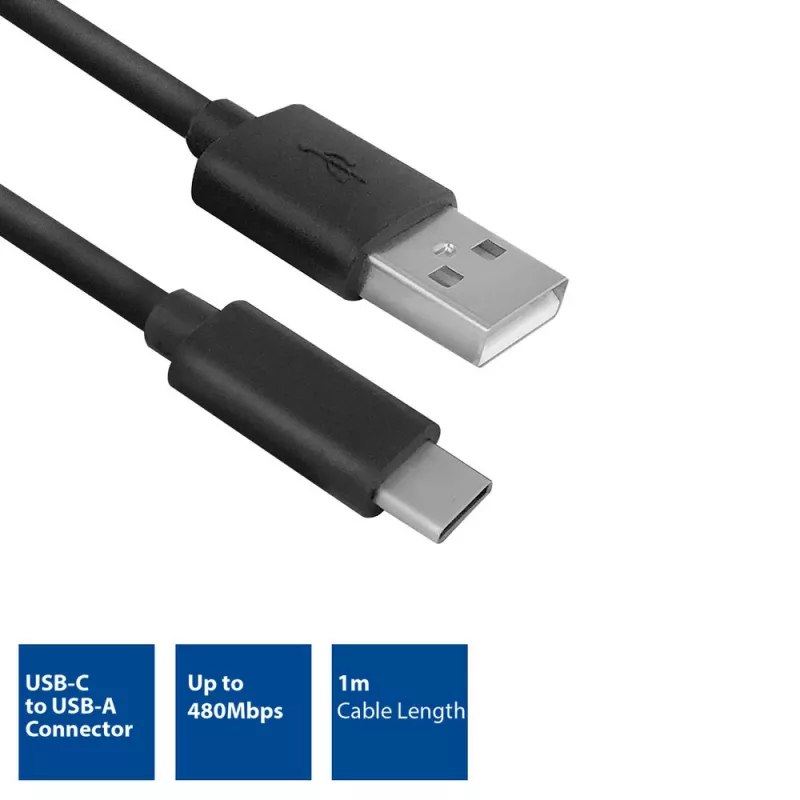 ACT USB 2.0 -kaapeli USB-A–USB-C 1 m AC7350