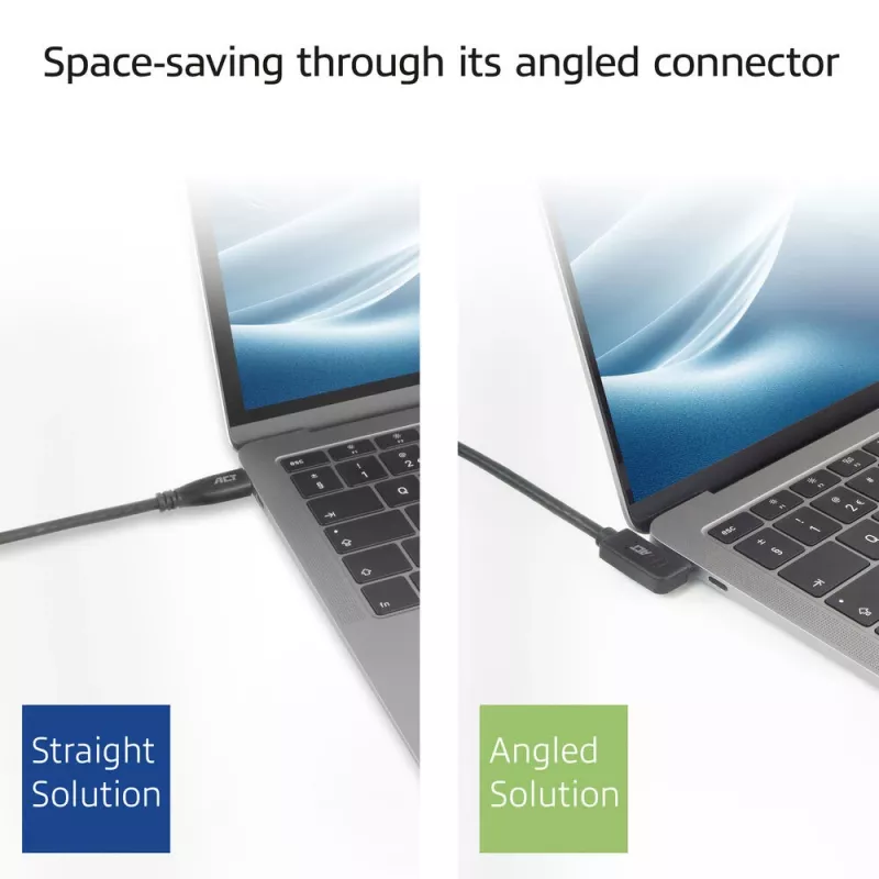 ACT USB 3.0 -kulmakaapeli USB-C 2 m 5 Gbit/s musta