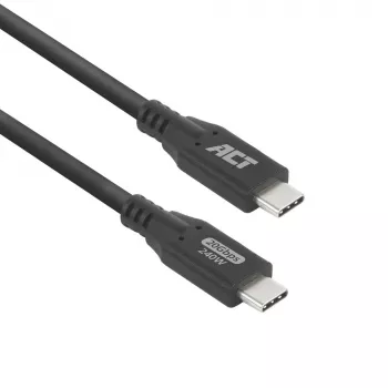 ACT USB4 20Gbps 240W USB Type-C kaapeli 0,5m musta