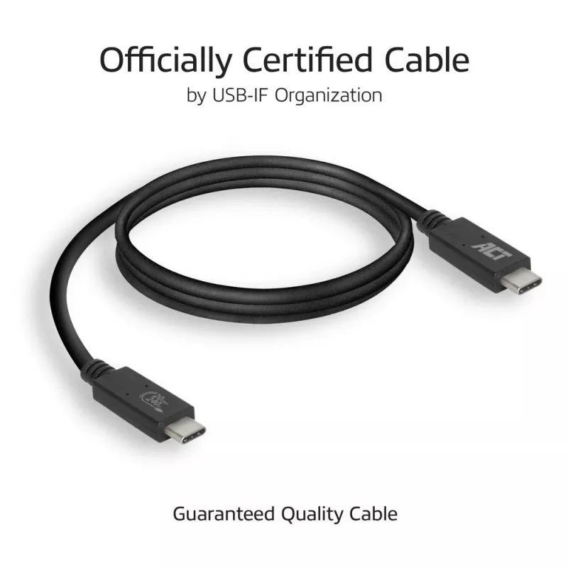 ACT USB4® 20 Gbps -kaapeli, USB-C, USB-IF-sertifioitu, 1 m