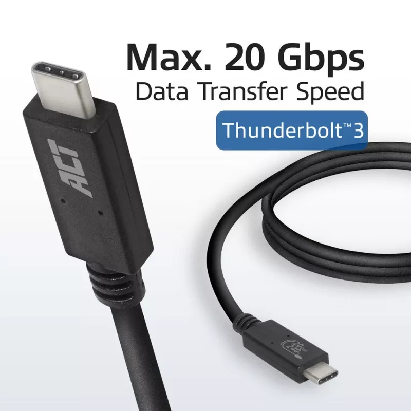 ACT USB4® 20 Gbps -kaapeli, USB-C, USB-IF-sertifioitu, 1 m