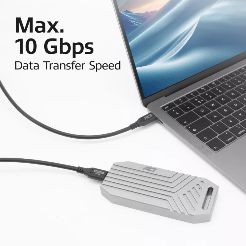 USB Type-C -kaapeli ACT AC7442 2 m 10 Gbit/s 60W musta
