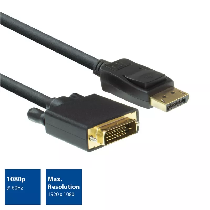 DisplayPort-DVI-sovitinkaapeli ACT AC7505 1,8 m