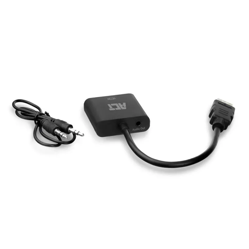 ACT 0,15 m, HDMI-A-uros VGA-naaras -sovitin, äänellä