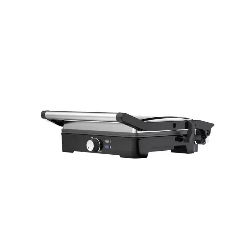 Kontaktigrilli AENO EG2 — 2000 W, suorakaiteen muotoinen, ruostumaton teräs/musta, 345×327 mm