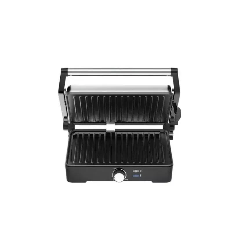 Kontaktigrilli AENO EG2 — 2000 W, suorakaiteen muotoinen, ruostumaton teräs/musta, 345×327 mm