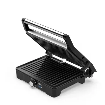Kontaktigrilli AENO EG2 — 2000 W, suorakaiteen muotoinen, ruostumaton teräs/musta, 345×327 mm