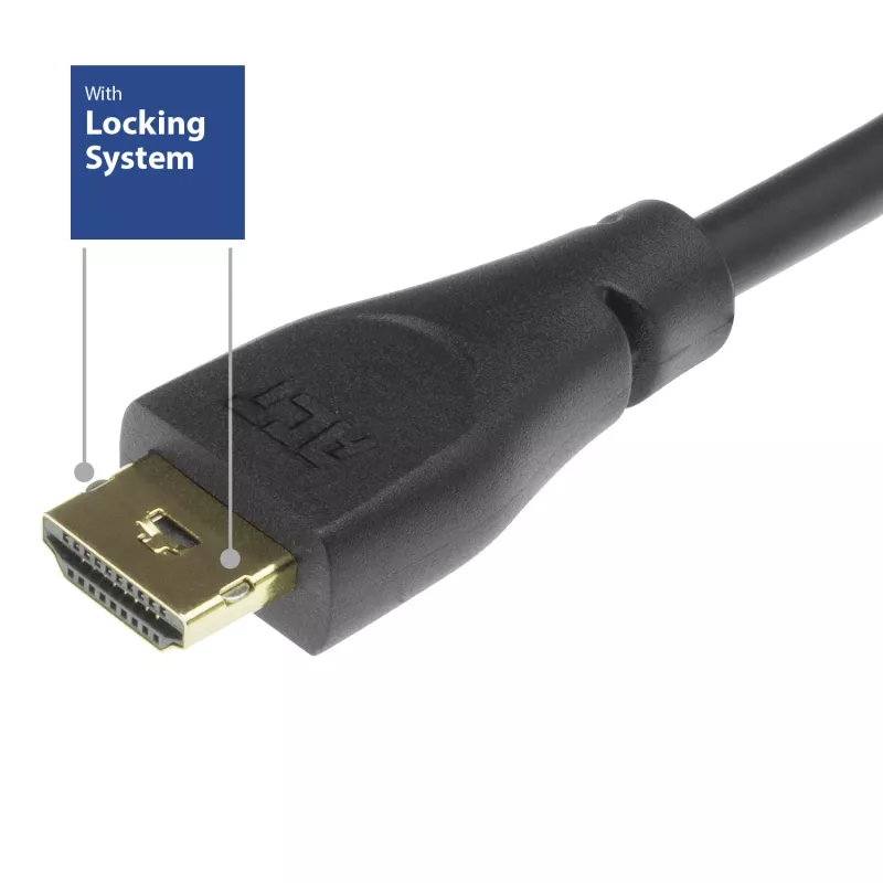 ACT 0,90 m HDMI 4K Premium Certified -lukittuva kaapeli v2.0 HDMI-A -pistoke - HDMI-A -pistoke