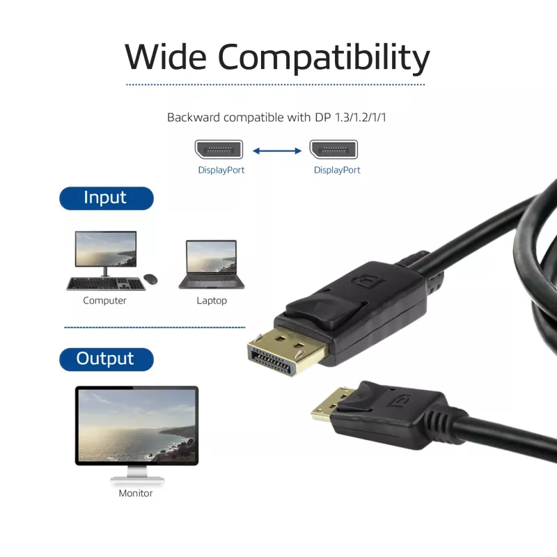ACT 3 metrin DisplayPort 1.4 -kaapeli 8K uros – uros