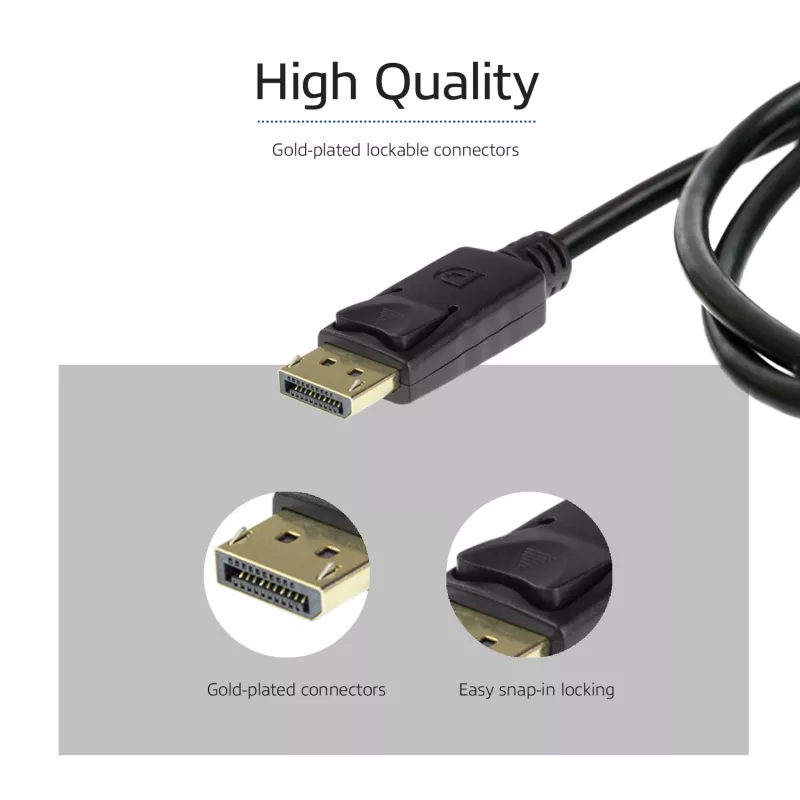ACT 3 metrin DisplayPort 1.4 -kaapeli 8K uros – uros