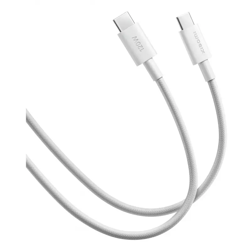 USB-C–USB-C-kaapeli Xiaomi BHR087KGL 1 m, USB 2.0, 0,48 Gbit/s, valkoinen